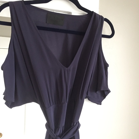 No. 6 Dresses & Skirts - No. 6 Store Navy Blue 100% Silk Dress with V-Neck